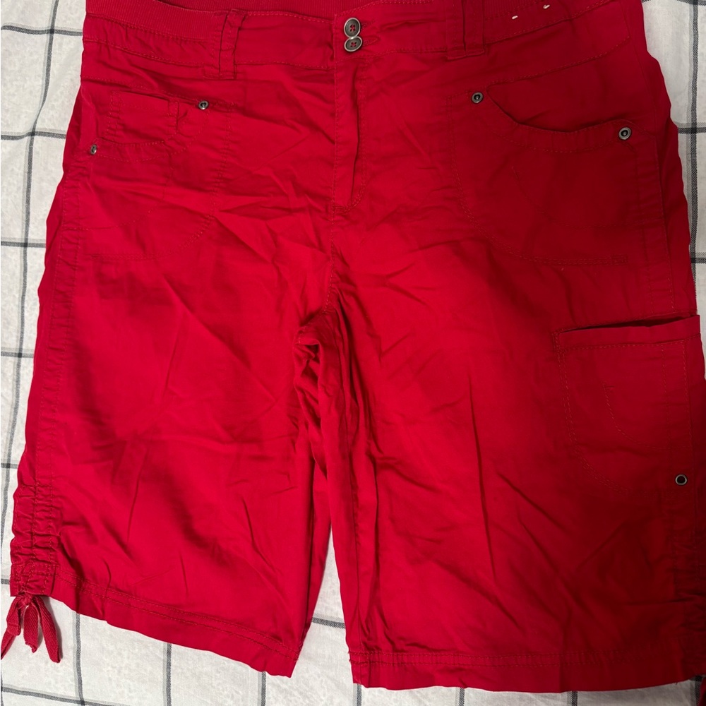 Women's Red Casual Shorts